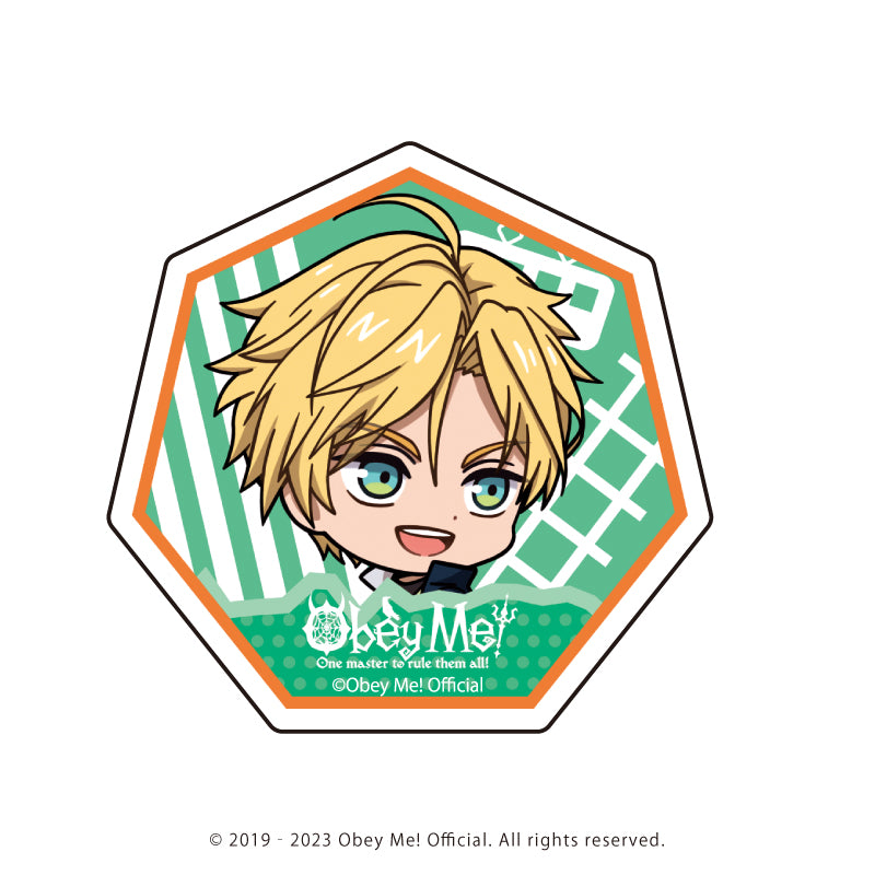 (1BOX=7)(Goods - Badge) Character Acrylic Badge Obey Me! 01 / Playing Trains ver. Complete BOX (7 Types Total)(Chibi Art)