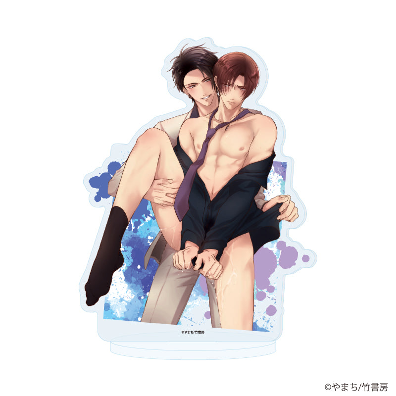 (Goods - Stand Pop) Afurete Koborete Gaman Dekinai Chara Acrylic Figure 02 - Blue