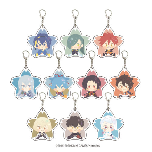 (1BOX=10)(Goods - Key Chain) Acrylic Key Chain Wanpaku! Touken Ranbu 01 - Complete BOX (10 Types Total)(Character Art)