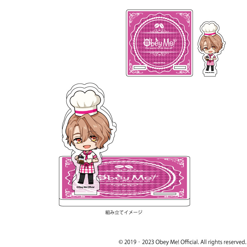 (Goods - Coaster) Acrylic Coaster Stand Obey Me! 07 / Asmodeus Cafe ver. (Chibi Art)