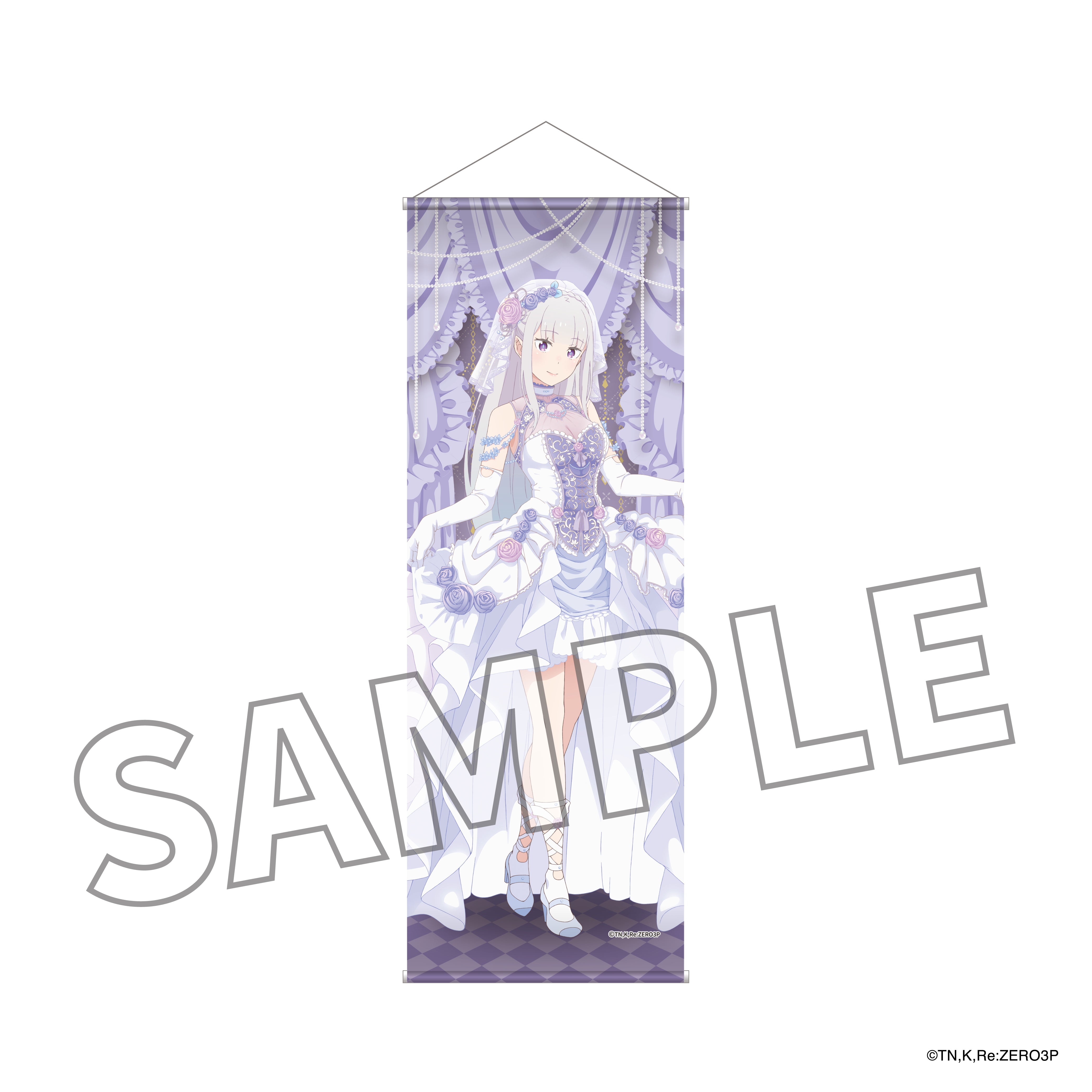 (Goods - Tapestry) Re:ZERO - Starting Life in Another World B2 Half-sized Tapestry Wedding ver. Emilia