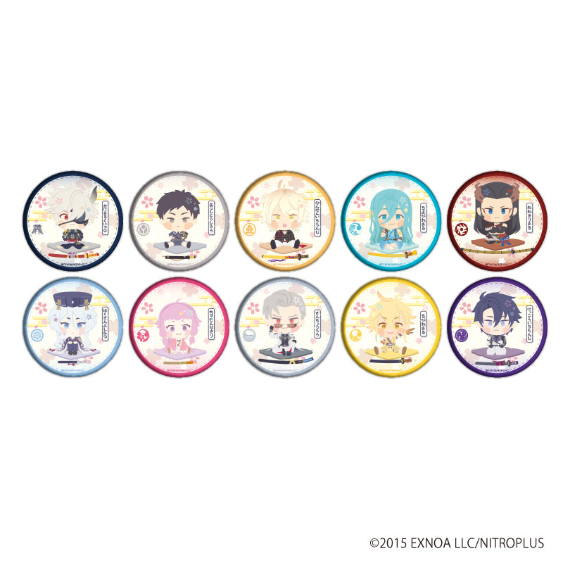 (1BOX=10)(Goods - Badge) Button Badge Wanpaku! Touken Ranbu 08 - Complete BOX (10 Types Total)