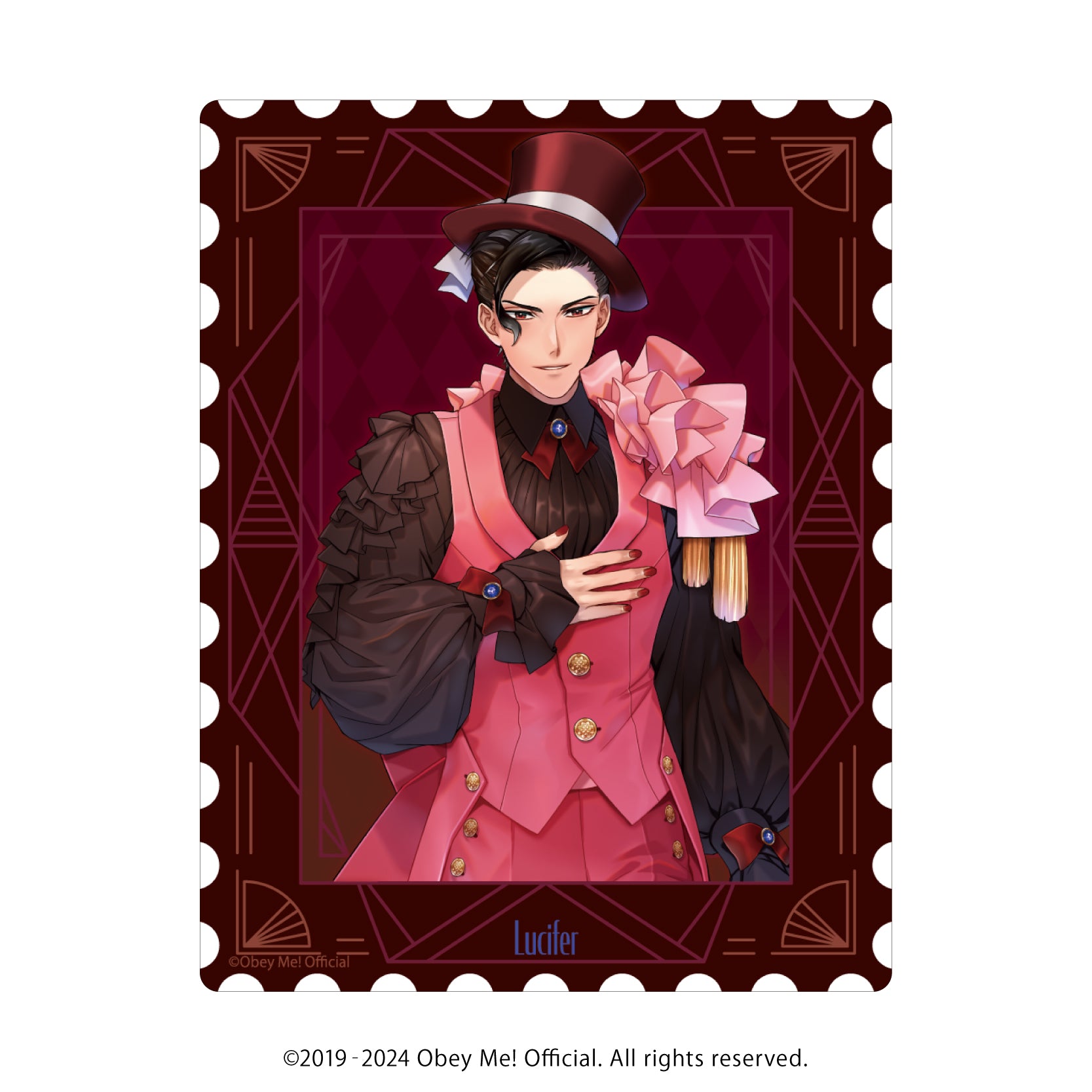 (1BOX=7)(Goods - Card) Obey Me! Acrylic Card 02 - Valentine Ver. (feat. Exclusive Art)