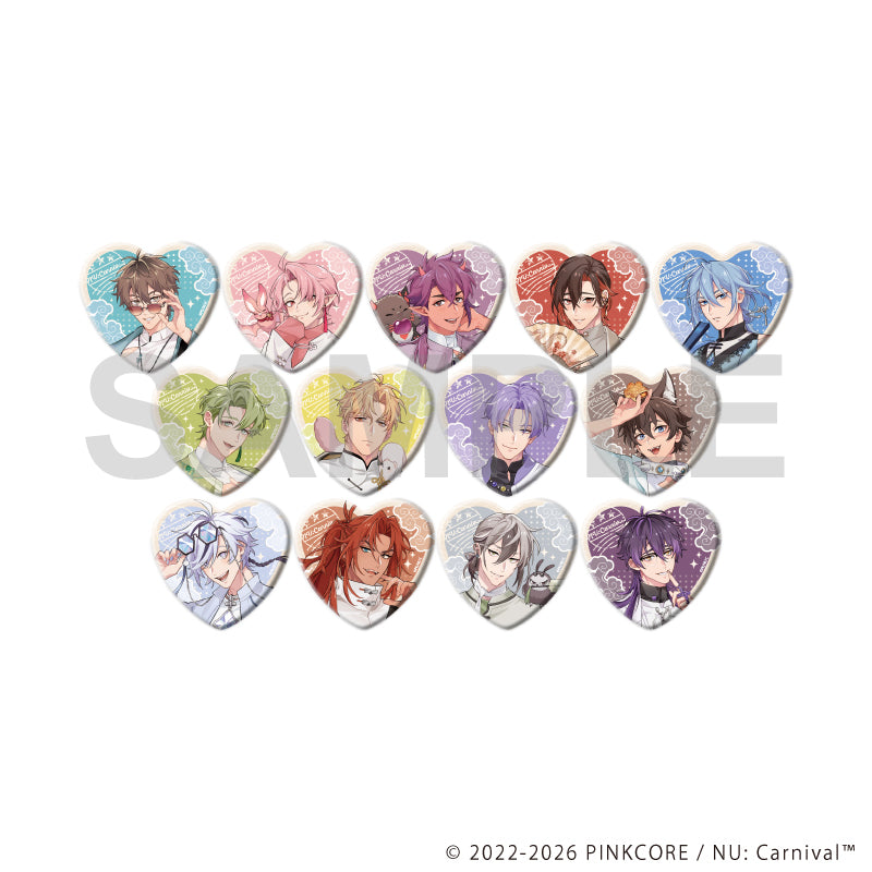 (1BOX=13)(Goods - Badge) NU: Carnival Heart-shaped Badge 01 (Exclusive Art)