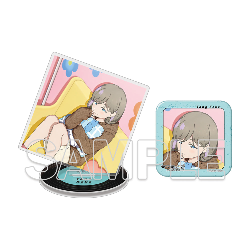 (Goods - Acrylic Stand) Love Live! Superstar!! Square Acrylic Plate & Tin Badge Set ~Behind the ”Aspire”~ - Keke Tang
