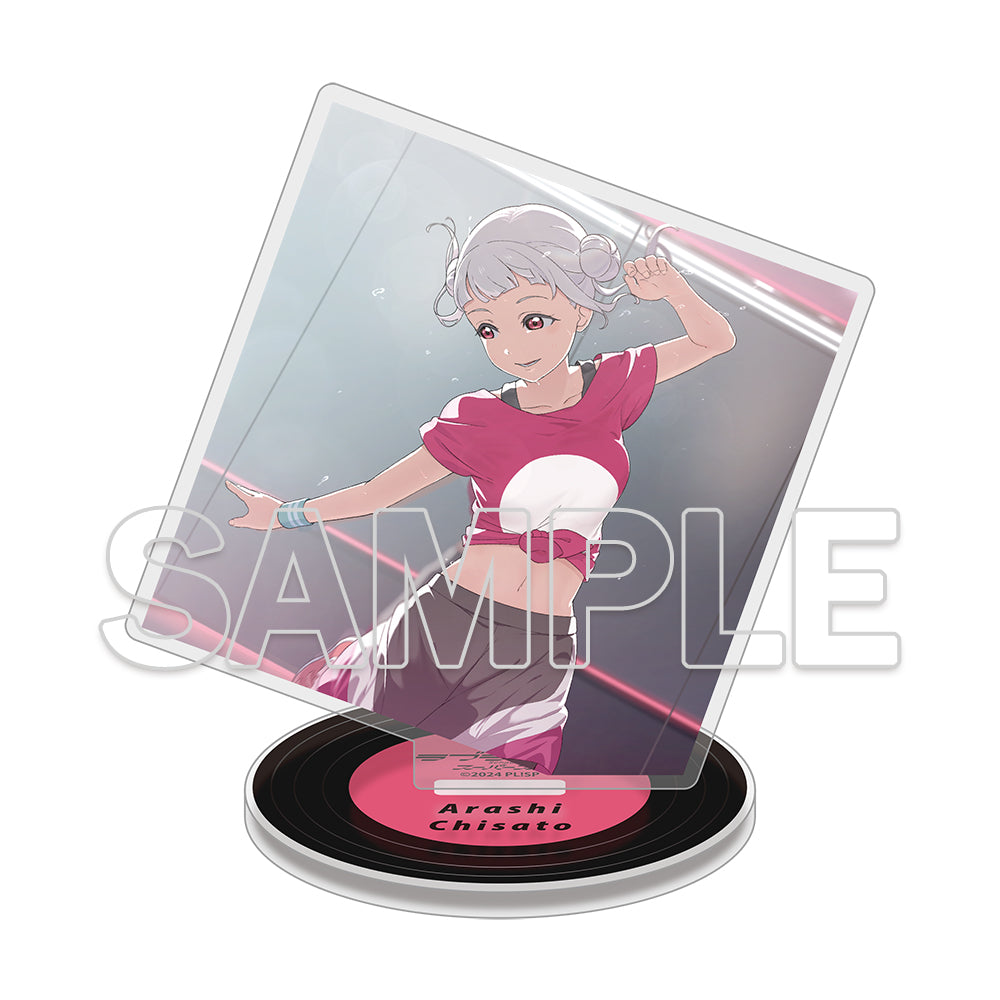 (Goods - Acrylic Stand) Love Live! Superstar!! Square Acrylic Plate & Tin Badge Set ~Behind the ”Aspire”~ - Chisato Arashi