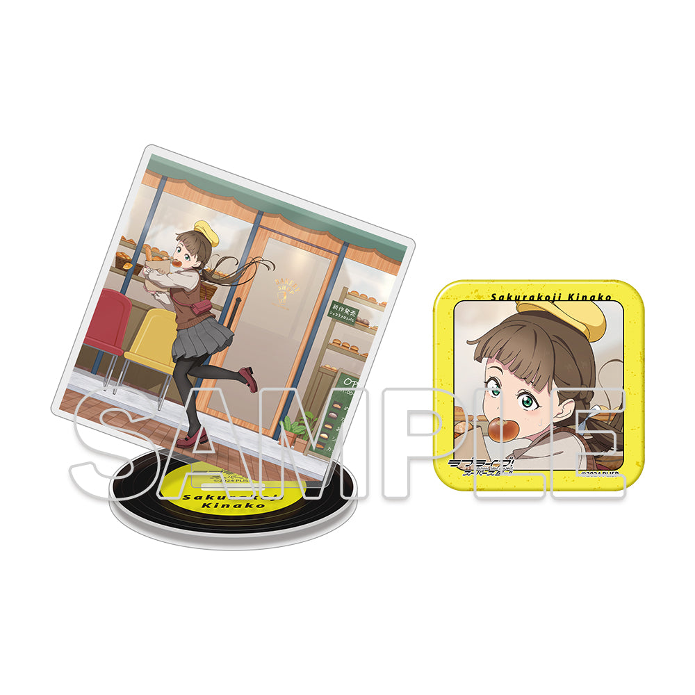 (Goods - Acrylic Stand) Love Live! Superstar!! Square Acrylic Plate & Tin Badge Set ~Behind the ”Aspire”~ - Kinako Sakurakoji