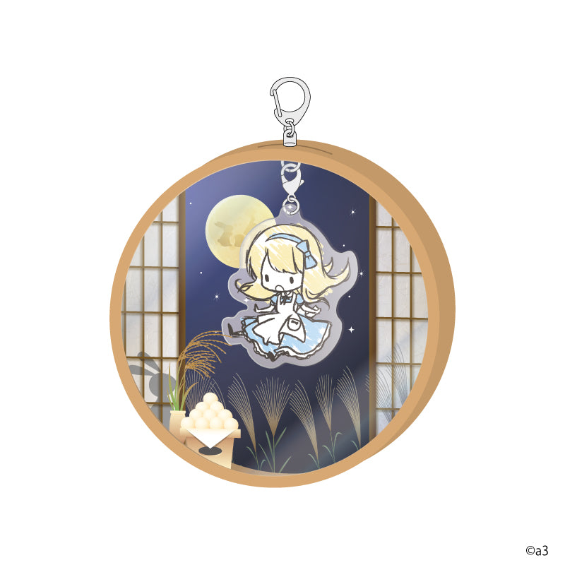 (Goods - Key Chain Cover) Round Character Frame 01 - Tradition Japanese Window