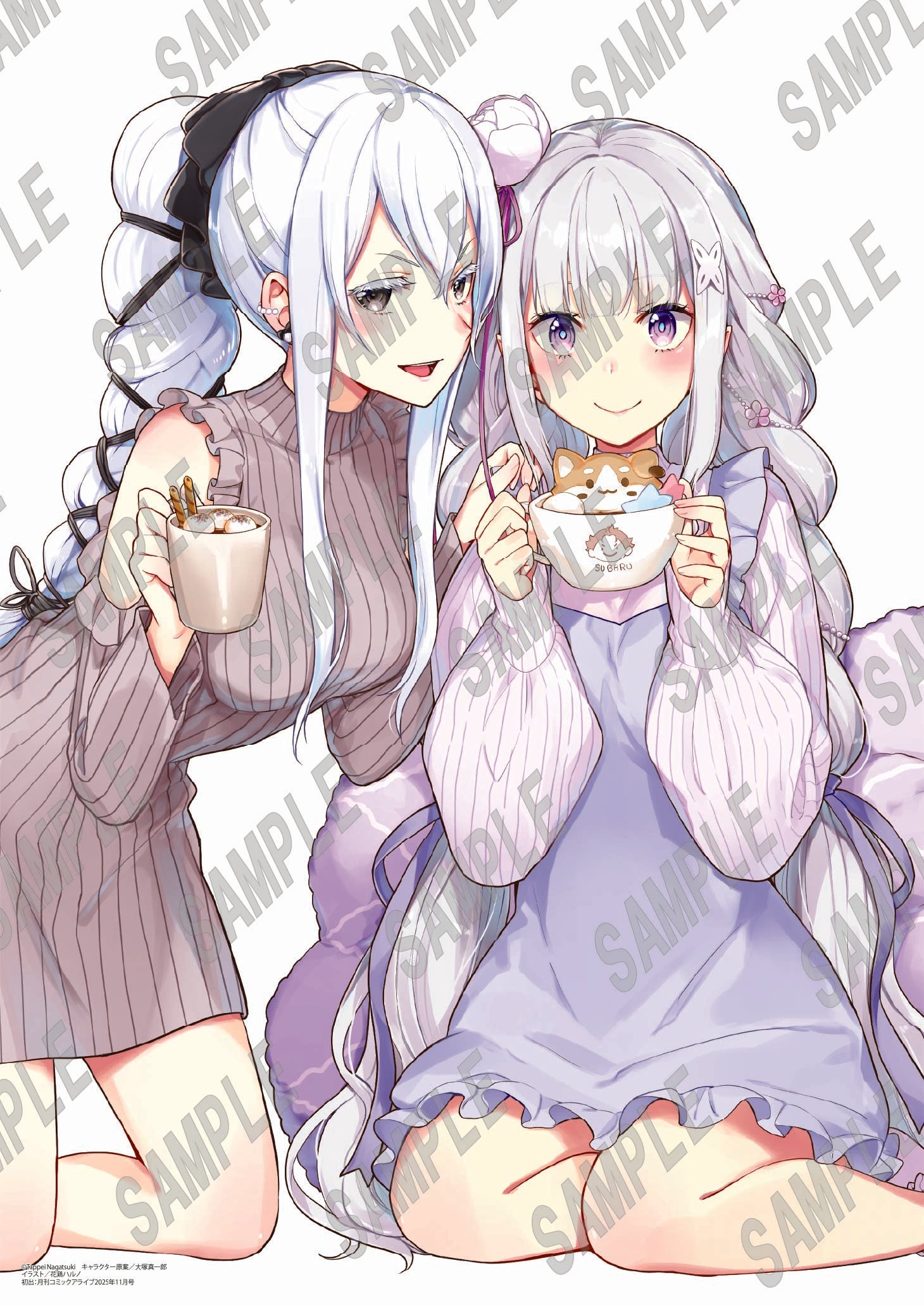 (Goods - Tapestry) Re:ZERO -Starting Life in Another World- B2-sized Tapestry Emilia & Echidna - Haruno Atori (C108)