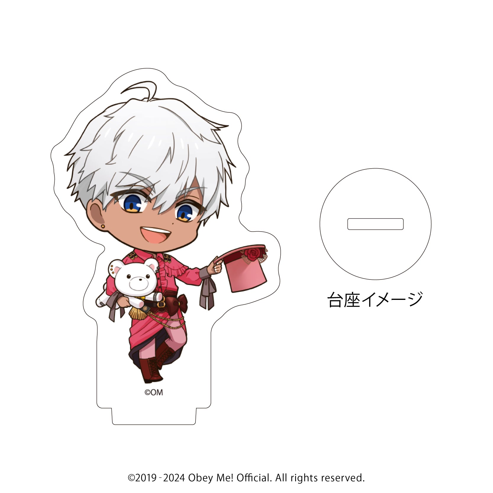 (1BOX=7)(Goods - Stand Pop) Obey Me! Acrylic Acrylic Petit Stand 08 - Valentine Ver. (Chibi Art)