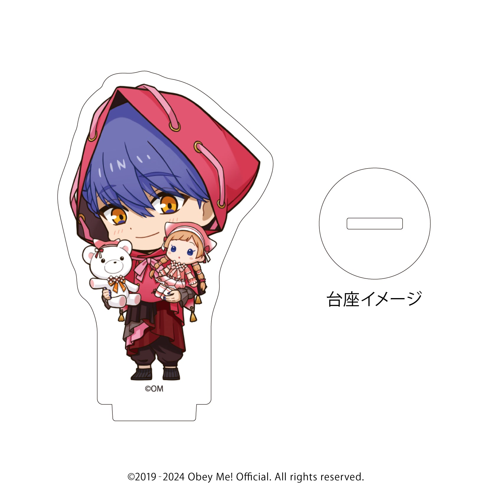 (1BOX=7)(Goods - Stand Pop) Obey Me! Acrylic Acrylic Petit Stand 08 - Valentine Ver. (Chibi Art)