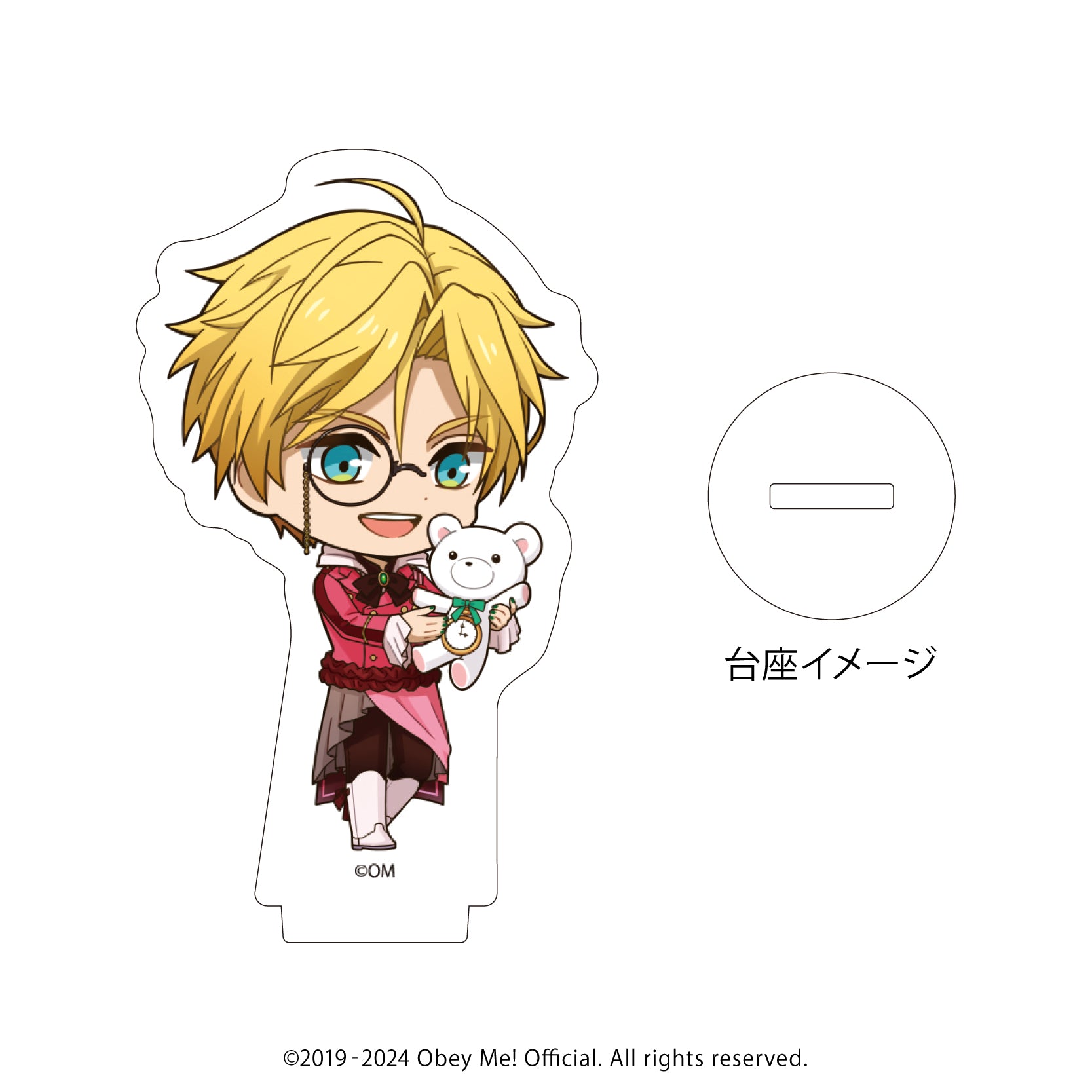 (1BOX=7)(Goods - Stand Pop) Obey Me! Acrylic Acrylic Petit Stand 08 - Valentine Ver. (Chibi Art)