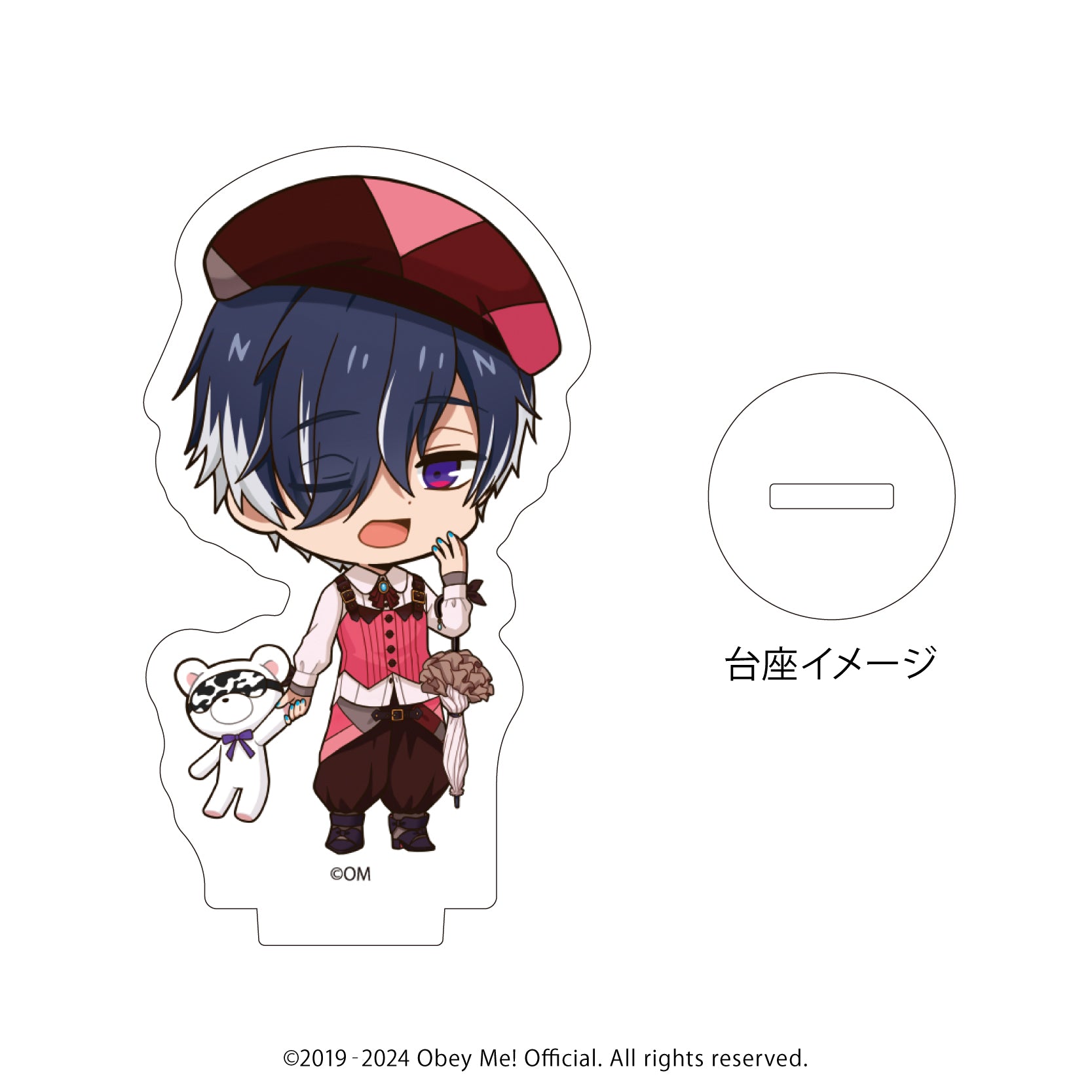 (1BOX=7)(Goods - Stand Pop) Obey Me! Acrylic Acrylic Petit Stand 08 - Valentine Ver. (Chibi Art)