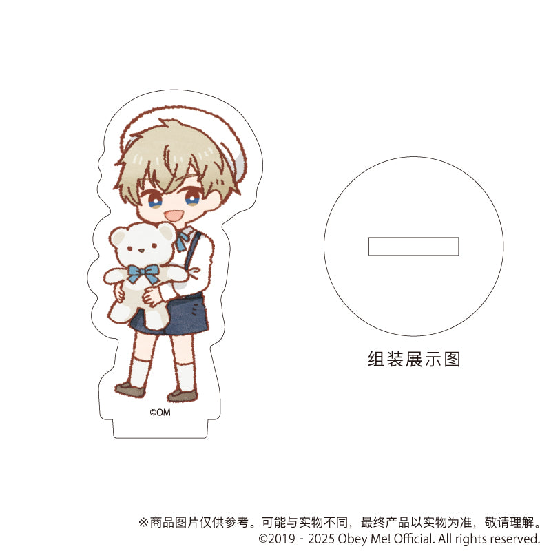 (1BOX=5)(Goods - Stand Pop) Obey Me! Nightbringer Acrylic Petit Stand 11 White Day ver. (Retro Art)