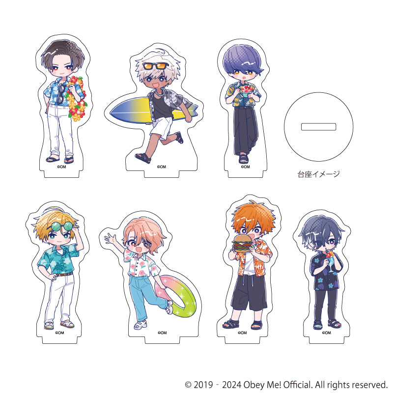 (1BOX=7)(Goods - Stand Pop) Obey Me! Nightbringer Acrylic Petit Stand 12 - Aloha Ver. (Candy Art)