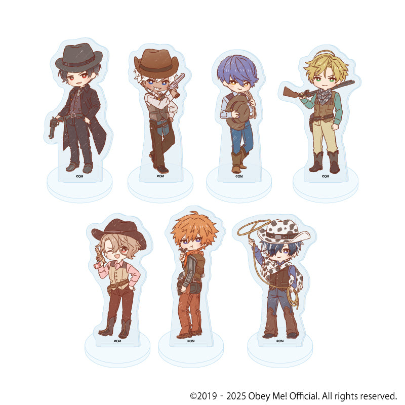 (1BOX=7)(Goods - Stand Pop) Obey Me! Nightbringer Acrylic Petit Stand 13 - Cowboy ver. (Retro Art)