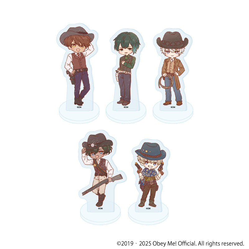 (1BOX=5)(Goods - Stand Pop) Obey Me! Nightbringer Acrylic Petit Stand 14 - Cowboy ver. (Retro Art)