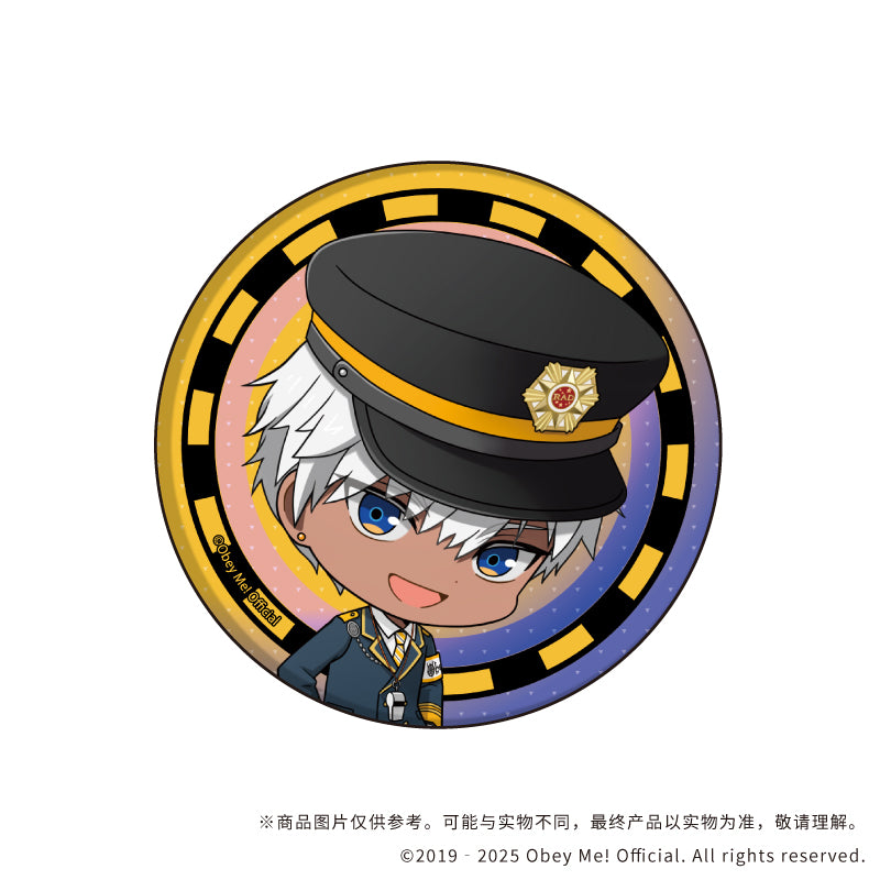 (1BOX=7)(Goods - Badge) Button Badge Obey Me! 05 / Train Station Staff ver. (7 Types Total) (Chibi Art)