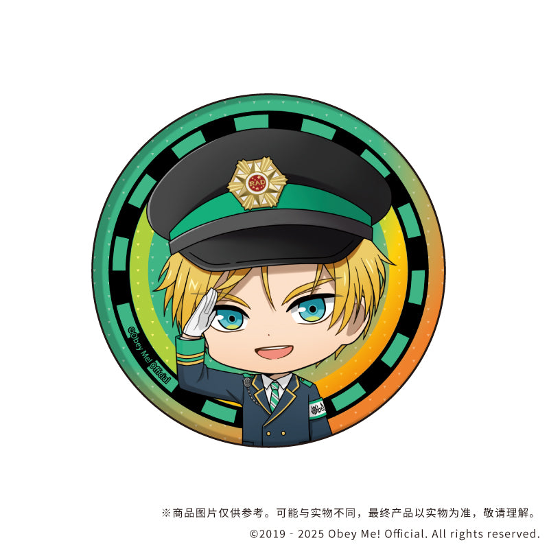 (1BOX=7)(Goods - Badge) Button Badge Obey Me! 05 / Train Station Staff ver. (7 Types Total) (Chibi Art)