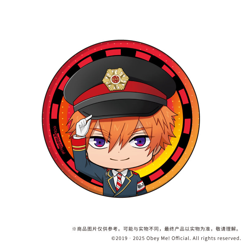(1BOX=7)(Goods - Badge) Button Badge Obey Me! 05 / Train Station Staff ver. (7 Types Total) (Chibi Art)