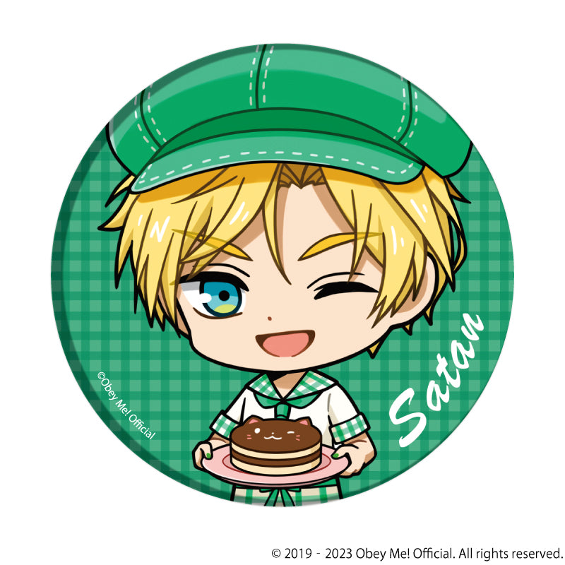 (1BOX=7)(Goods - Badge) Button Badge Obey Me! 08 / Cafe ver. Complete BOX (7 Types Total)(Chibi Art)