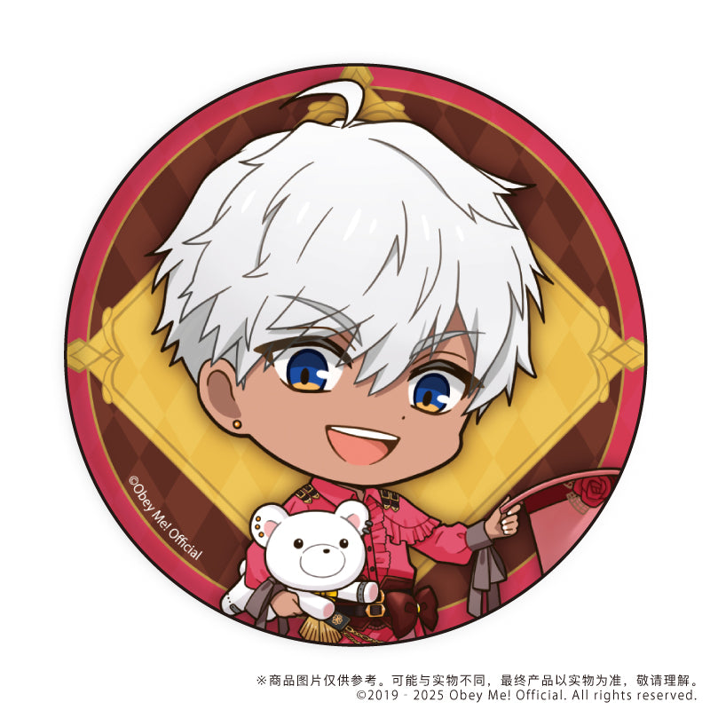 (1BOX=7)(Goods - Badge) Button Badge Obey Me! 10 - Valentine Ver. (Chibi Art)