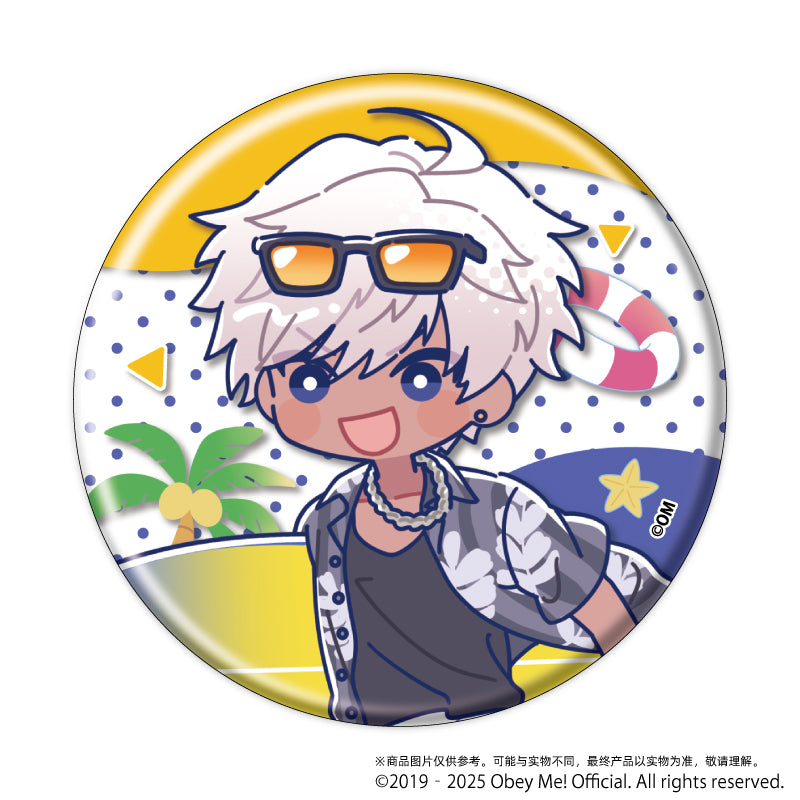 (1BOX=7)(Goods - Badge) Obey Me! Nightbringer Button Badge 15 - Aloha Ver. (Candy Art)