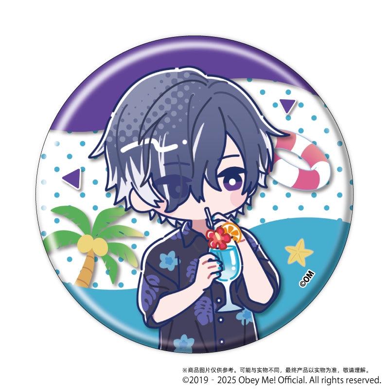 (1BOX=7)(Goods - Badge) Obey Me! Nightbringer Button Badge 15 - Aloha Ver. (Candy Art)