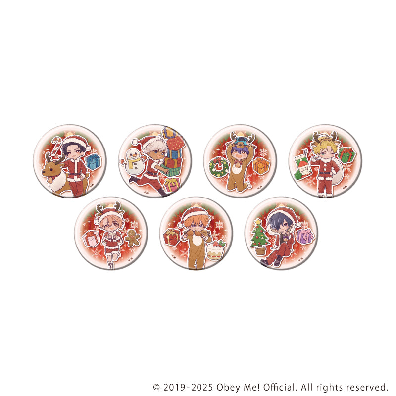 (1BOX=7)(Goods - Badge) Obey Me! Nightbringer Button Badge 29 Christmas ver. (Retro Art)