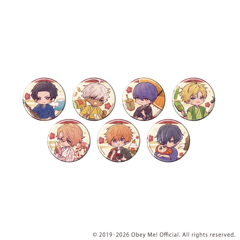 (1BOX=7)(Goods - Badge) Obey Me! Nightbringer Button Badge 31 New Year ver. (Retro Art)