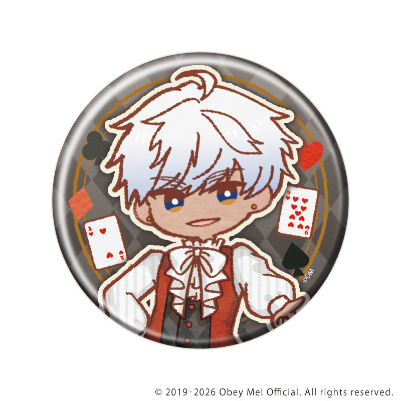 (1BOX=7)(Goods - Badge) Obey Me! Nightbringer Button Badge 49 Playing Cards Ver. (Retro Art)