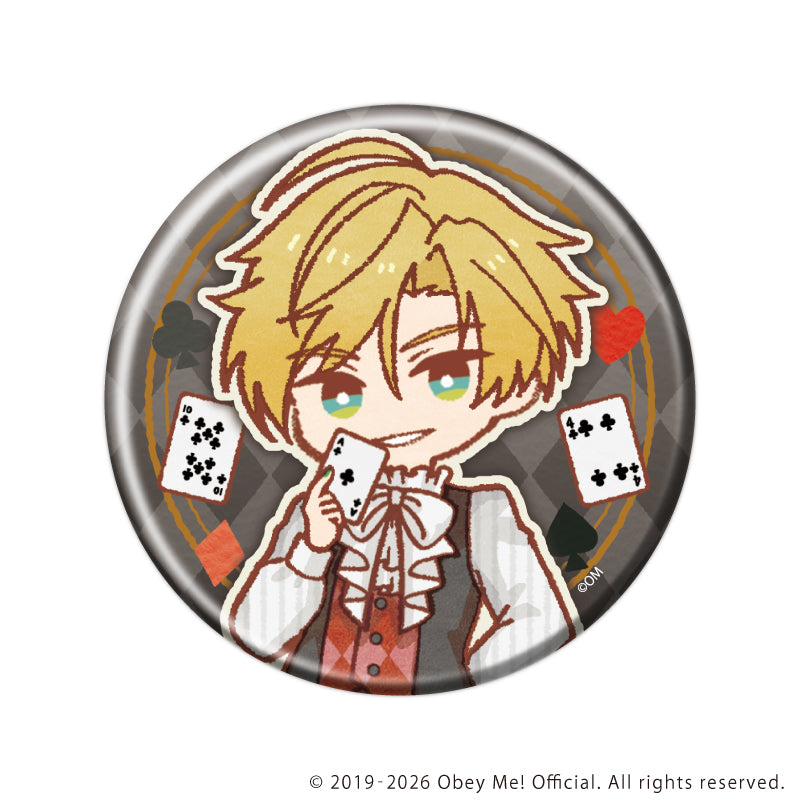 (1BOX=7)(Goods - Badge) Obey Me! Nightbringer Button Badge 49 Playing Cards Ver. (Retro Art)