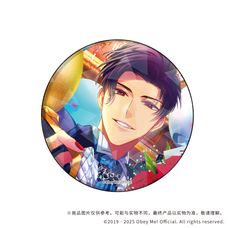 (1BOX=7)(Goods - Badge) Holographic Button Badge (65mm) Obey Me! 05 (Official Art)