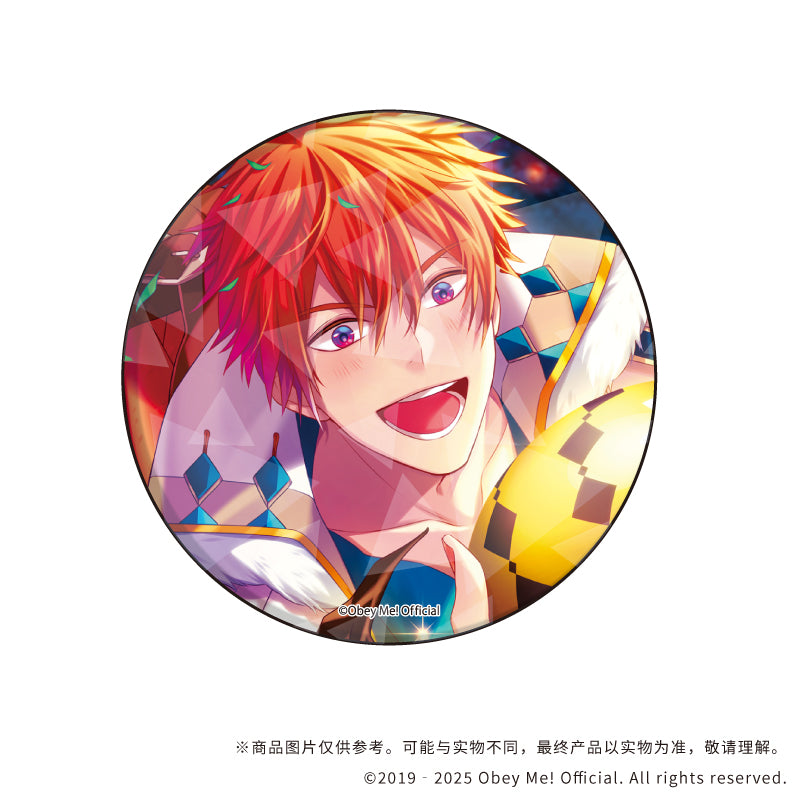 (1BOX=7)(Goods - Badge) Holographic Button Badge (65mm) Obey Me! 05 (Official Art)