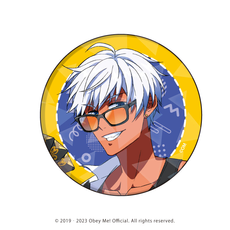 (1BOX=7)(Goods - Badge) Holographic Button Badge (65mm) Obey Me! 07 / Summer Outfit ver. Complete BOX (7 Types Total)(Exclusive Art)