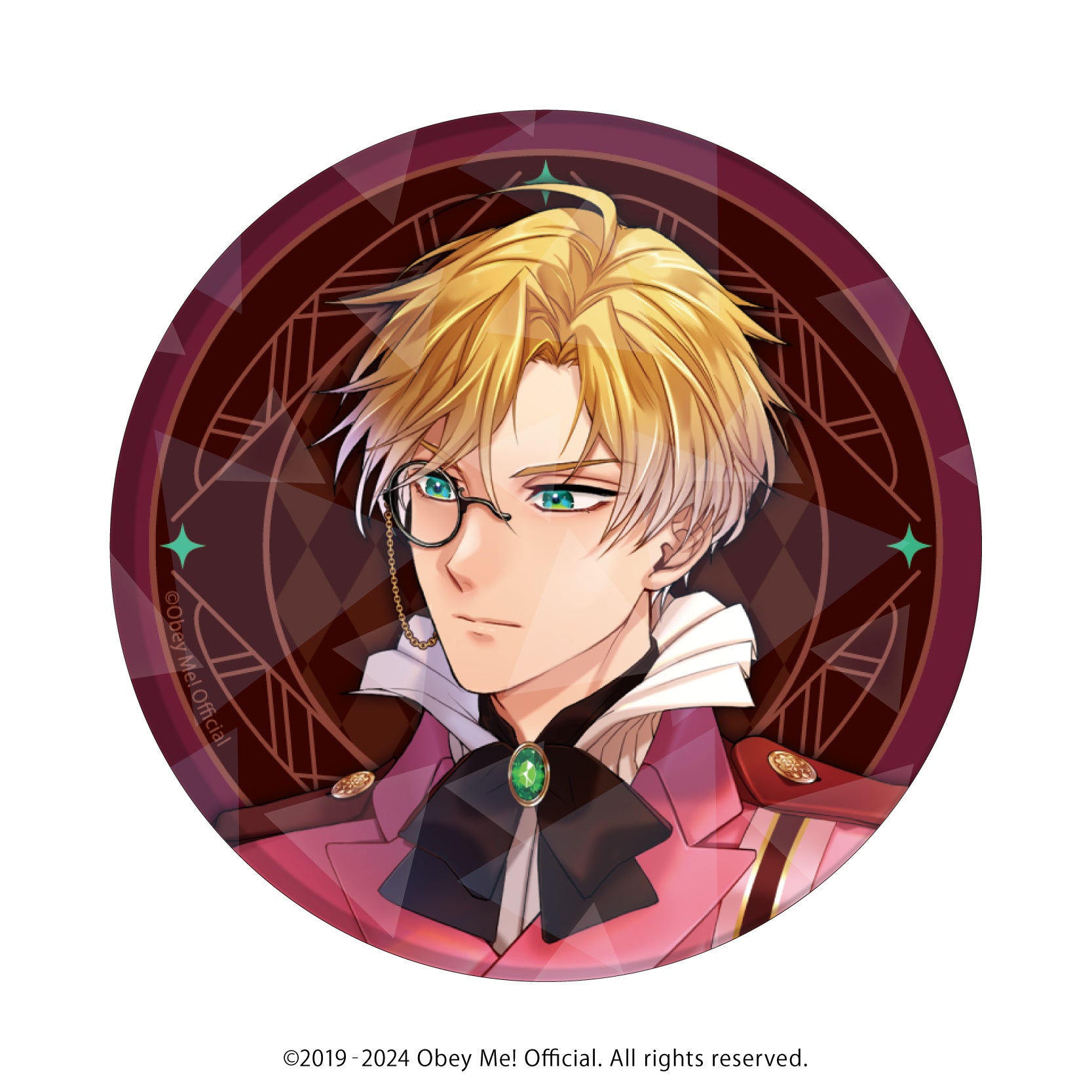 (1BOX=7)(Goods - Badge) Obey Me! Holographic Button Badge (65mm) 11 - Valentine Ver. (feat. Exclusive Art)