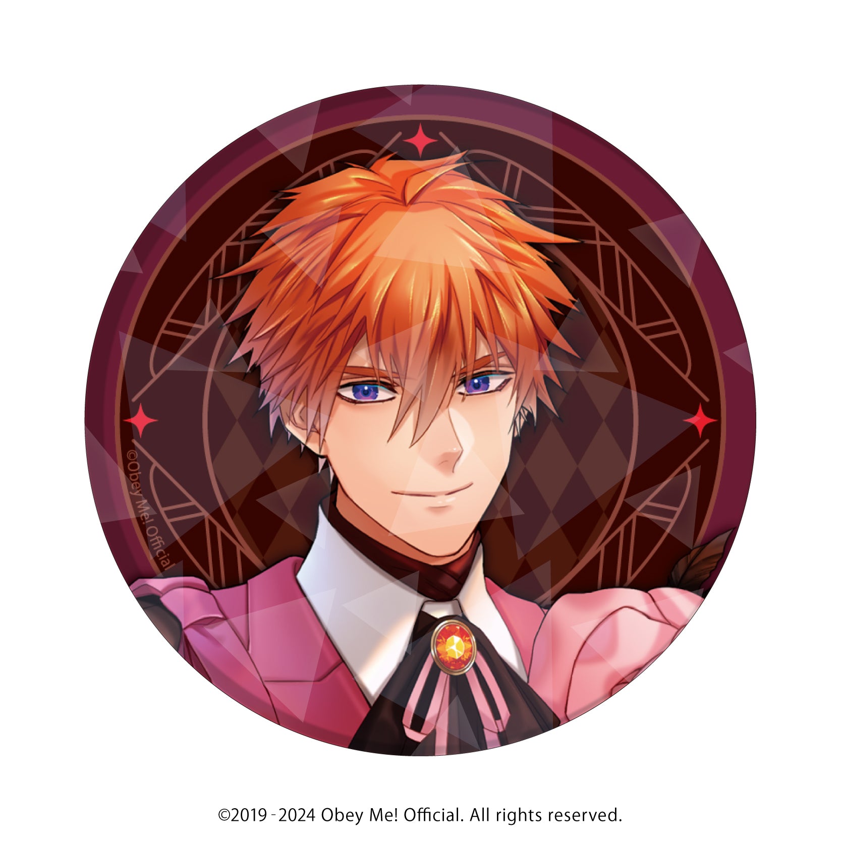 (1BOX=7)(Goods - Badge) Obey Me! Holographic Button Badge (65mm) 11 - Valentine Ver. (feat. Exclusive Art)