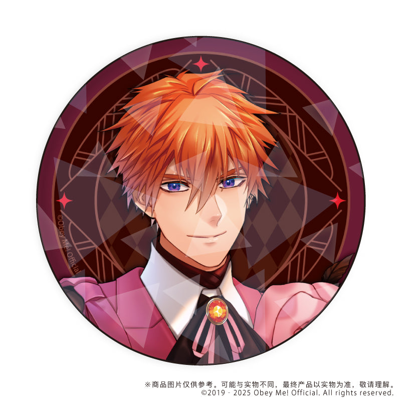 (1BOX=7)(Goods - Badge) Obey Me! Holographic Button Badge (65mm) 11 - Valentine Ver. (feat. Exclusive Art)