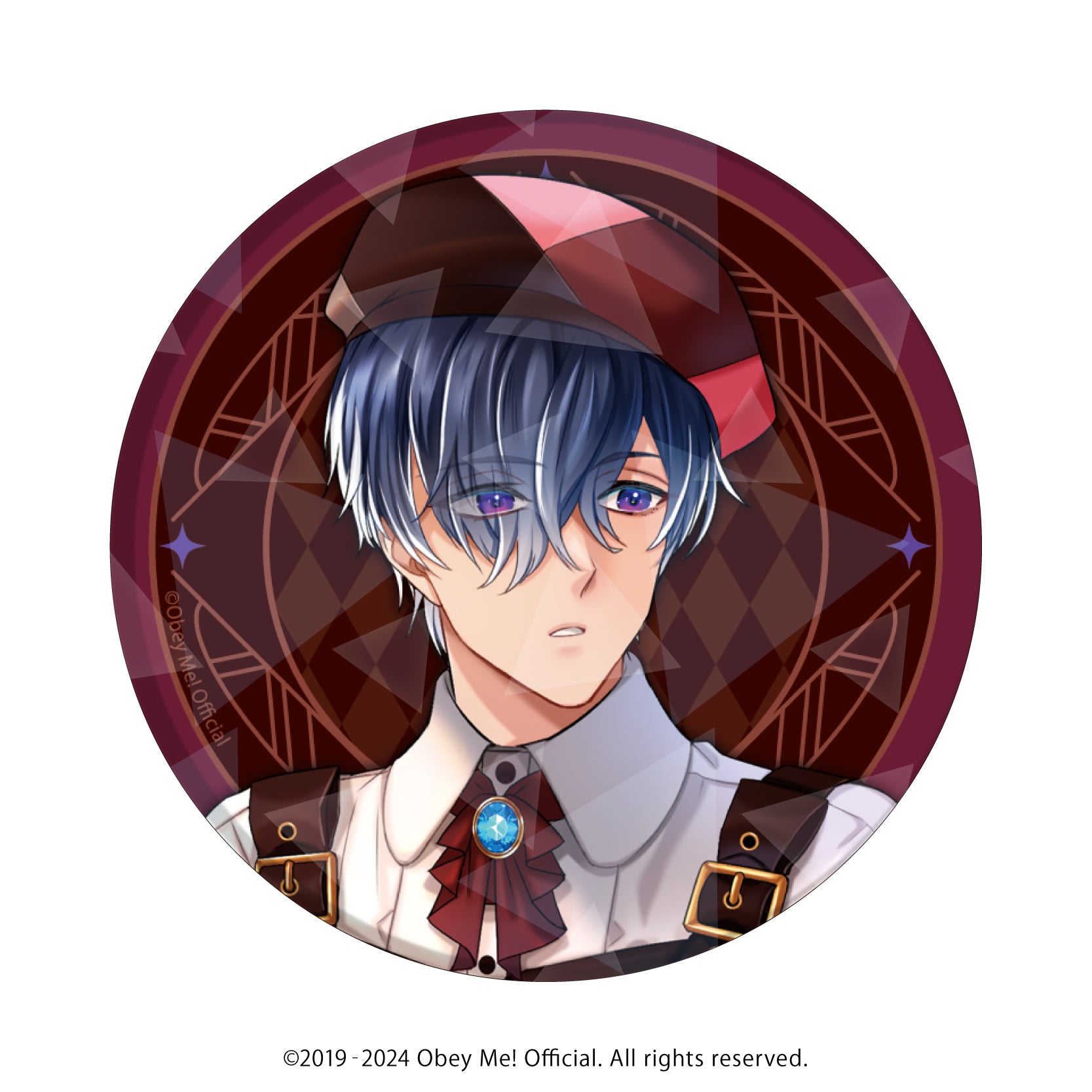 (1BOX=7)(Goods - Badge) Obey Me! Holographic Button Badge (65mm) 11 - Valentine Ver. (feat. Exclusive Art)