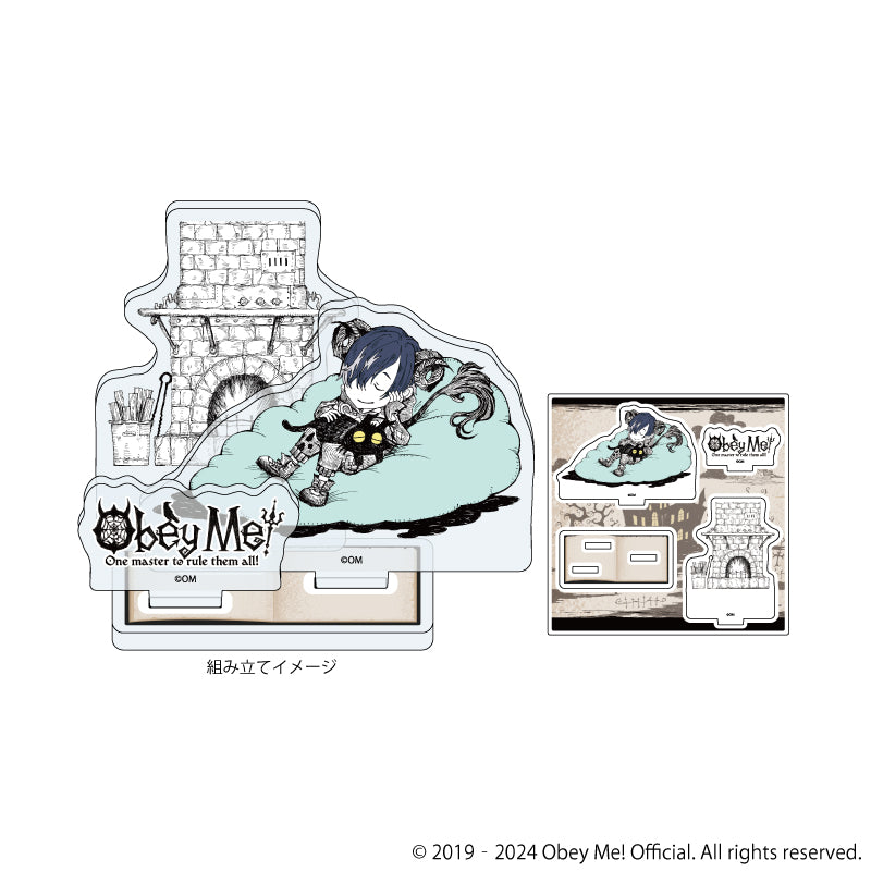 (Goods - Stand Pop) Obey Me! Acrylic Stand Plate 07 - Belphegor (Mini Character Art)