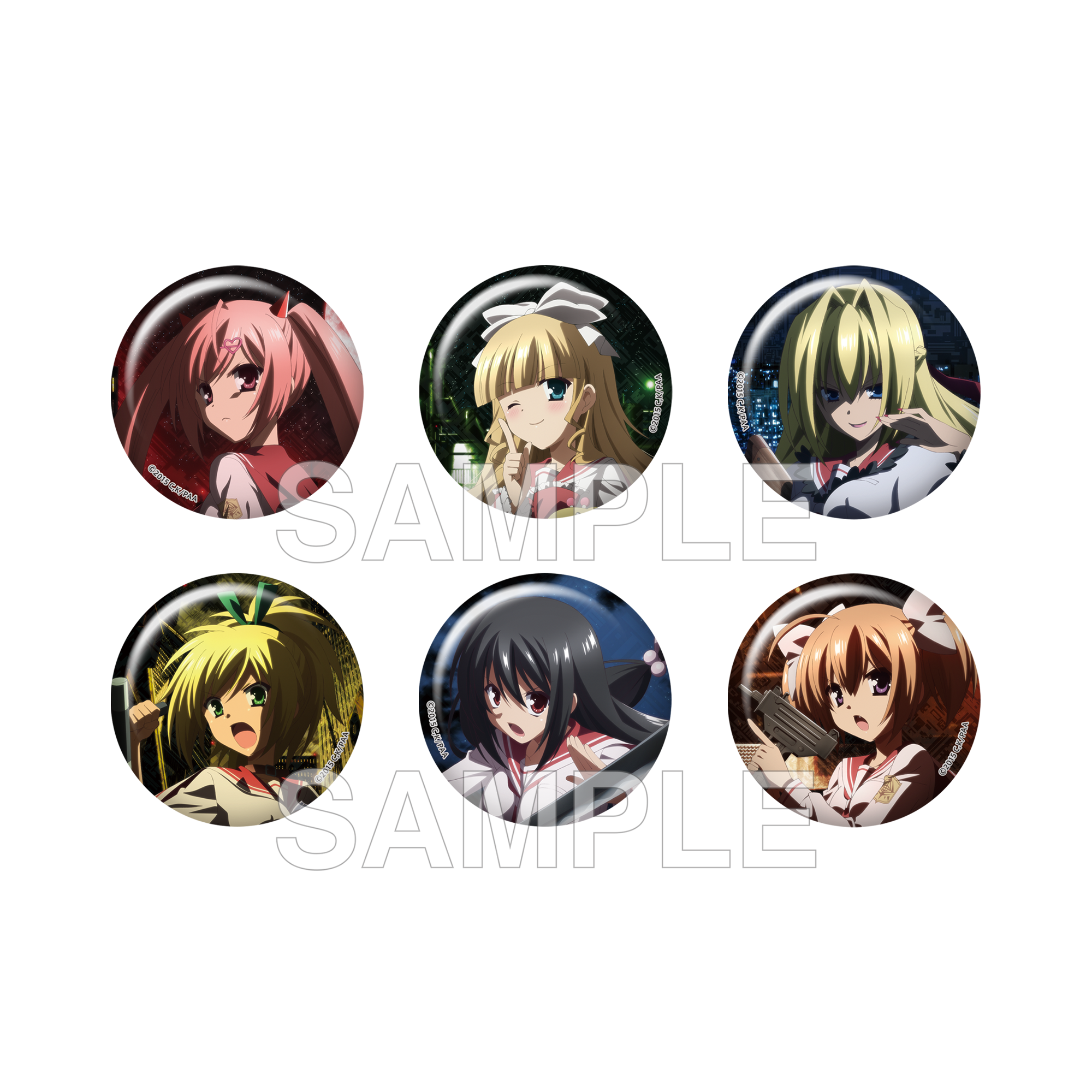 (1BOX=6)(Goods - Badge) Aria the Scarlet Ammo Double A Trading Pin Badge - Anime Adaptation 15th Anniversary Ver. A PACK