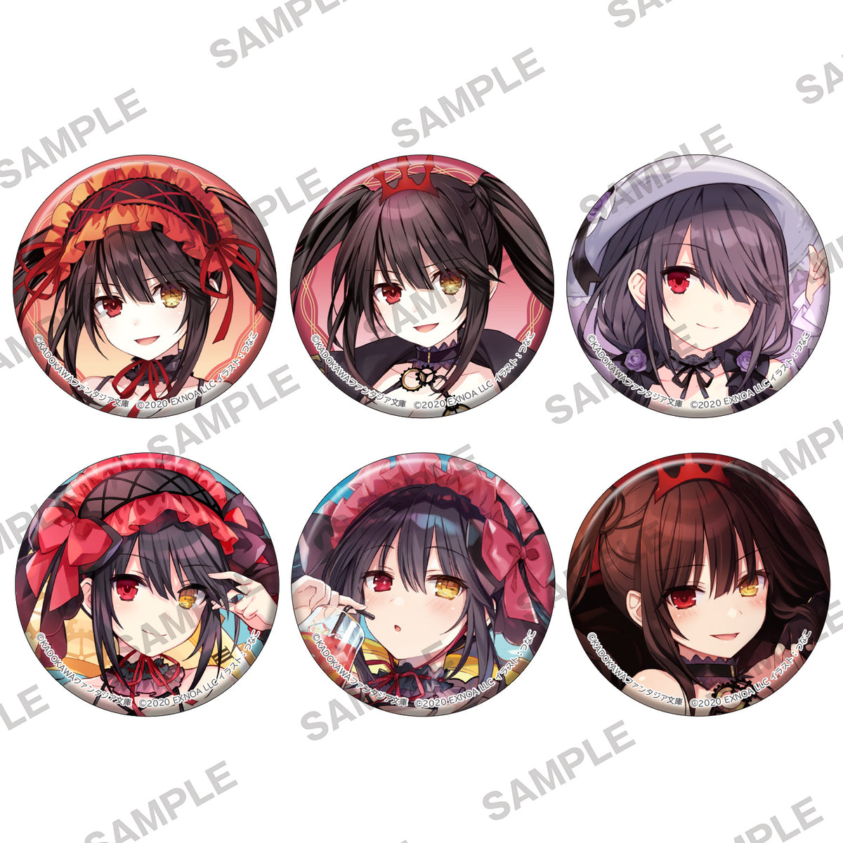 [※Blind](Goods - Badge) Date A Live Tradable Holographic Tin Badge ~Many Kurumi~ Fantasia Re:Build Ver.