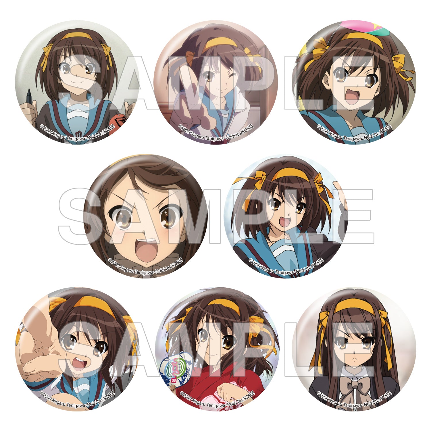 (1BOX=8)(Goods - Badge) The Disappearance of Haruhi Suzumiya Full of Haruhi Tin Badge PACK
