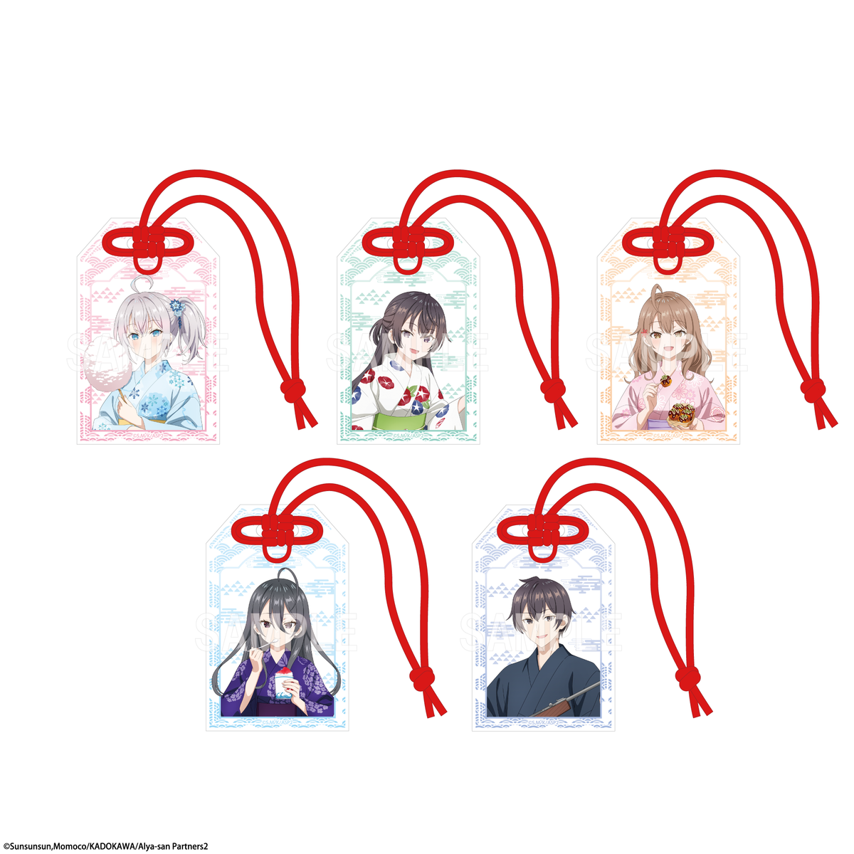 (1BOX=5)(Goods - Keychain) Alya Sometimes Hides Her Feelings in Russian Tradable Omamori Charm-style Acrylic Keychain Yukata ver. PACK