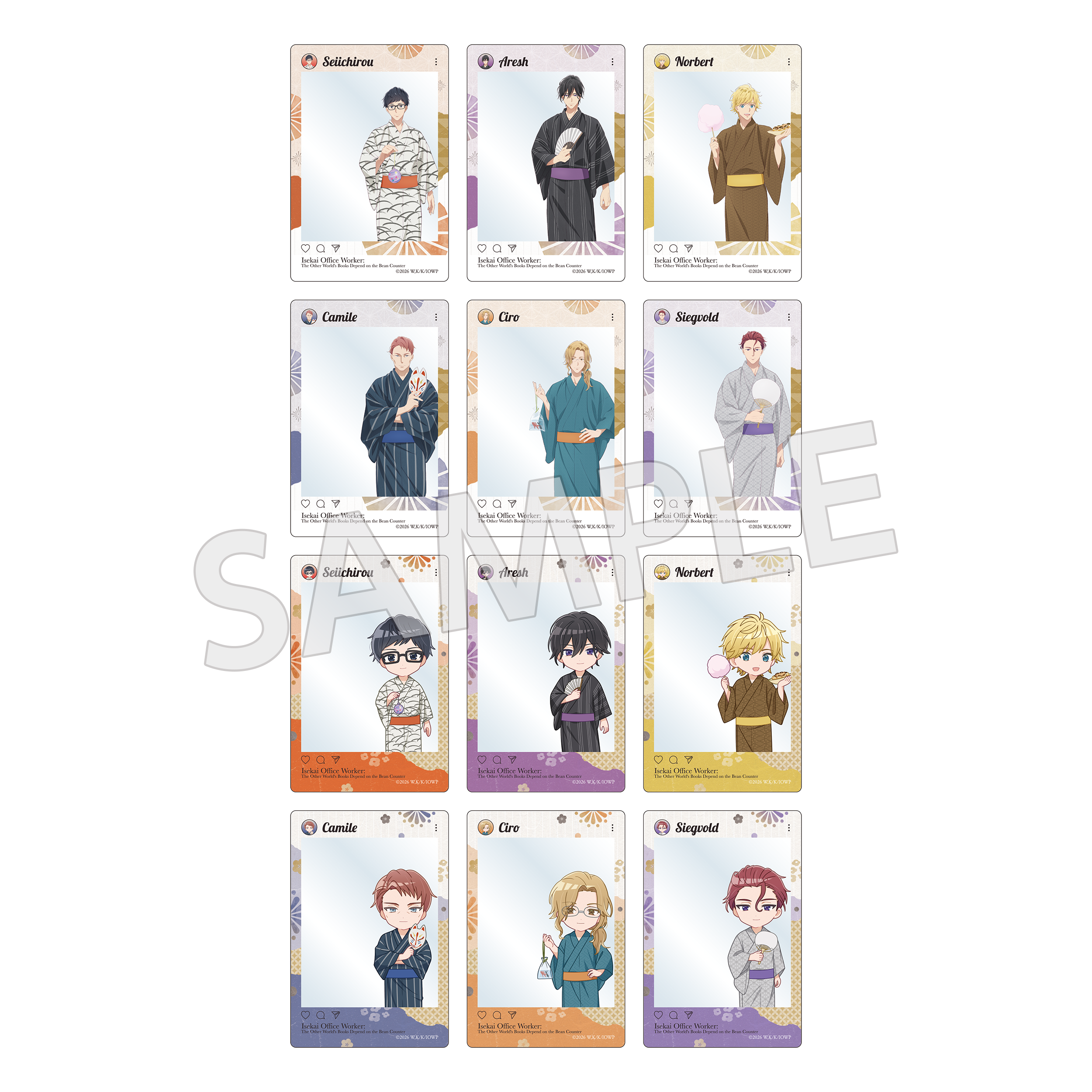 [※Blind](1BOX=6)(Goods - Card) Isekai Office Worker: The Other World's Books Depend on the Bean Counter Tradable Acrylic Card in Social Media Style - Iseshachi Noryo Festival Ver.