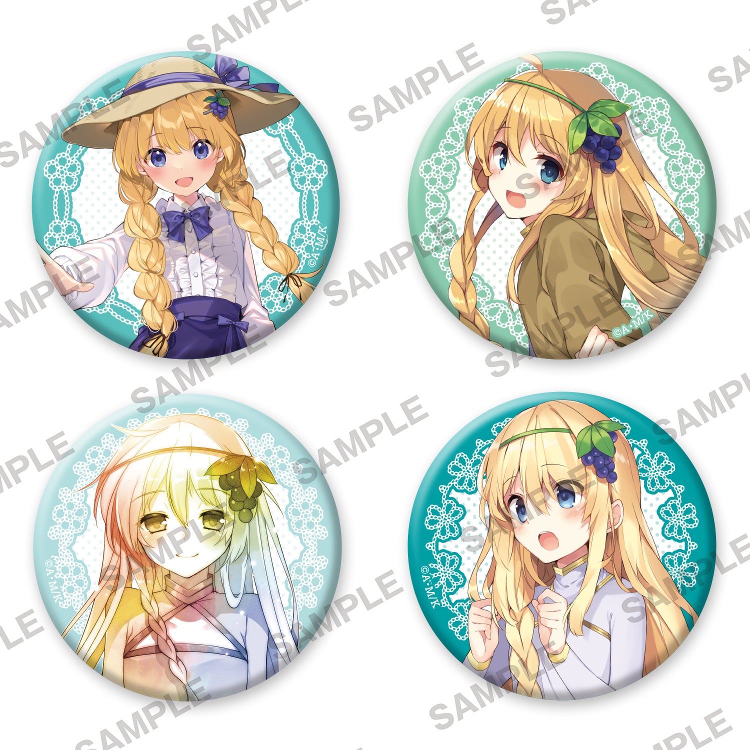 (Goods - Badge) [Resale] KonoSuba: God’s Blessing on This Wonderful World! Birthday Celebration 2023: Newly Drawn Set of Four Tin Badges (Iris)
