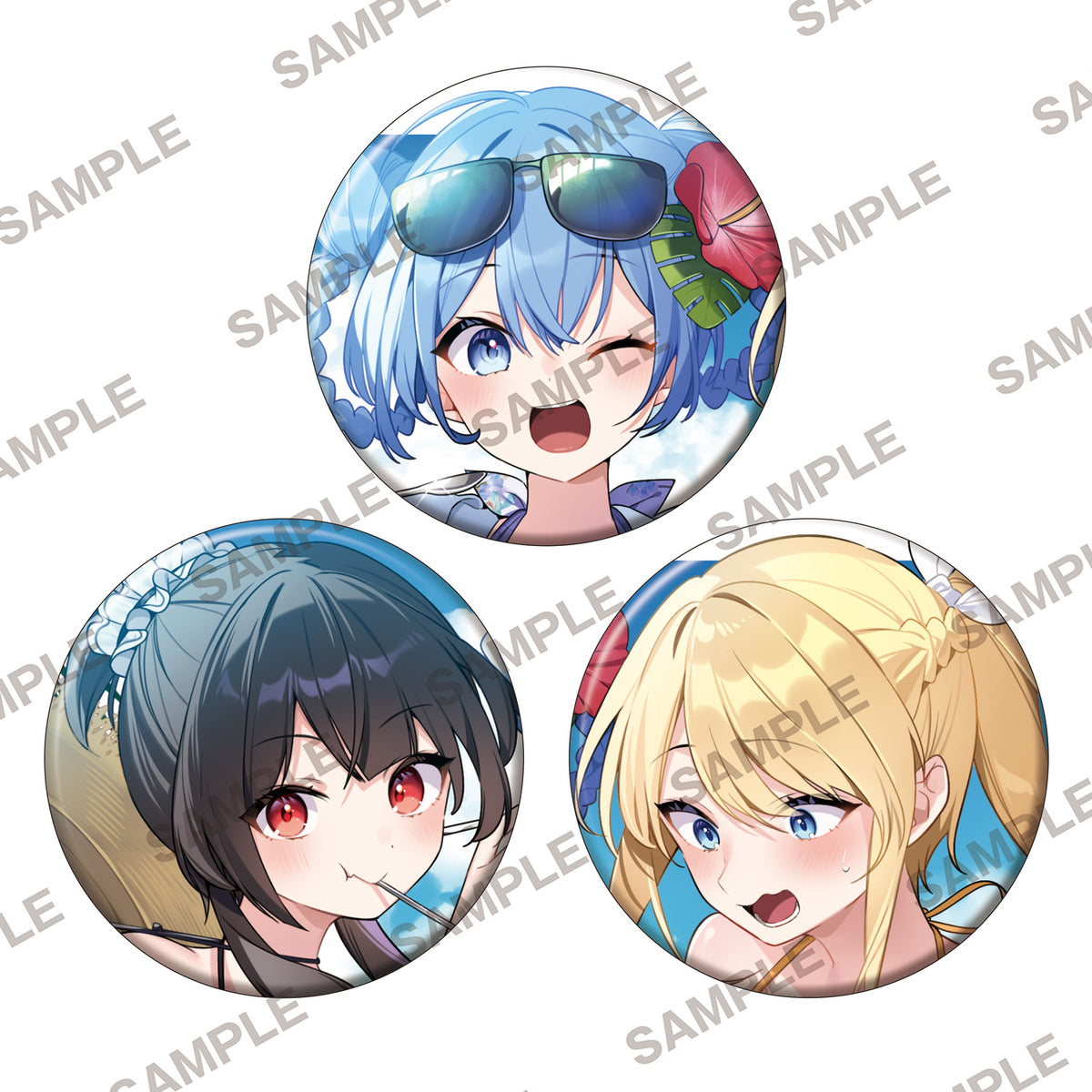 (Goods - Badge) KonoSuba: God’s Blessing on This Wonderful World! Newly Drawn Illustration Three Tin Badge Set - Aqua & Megumin & Darkness