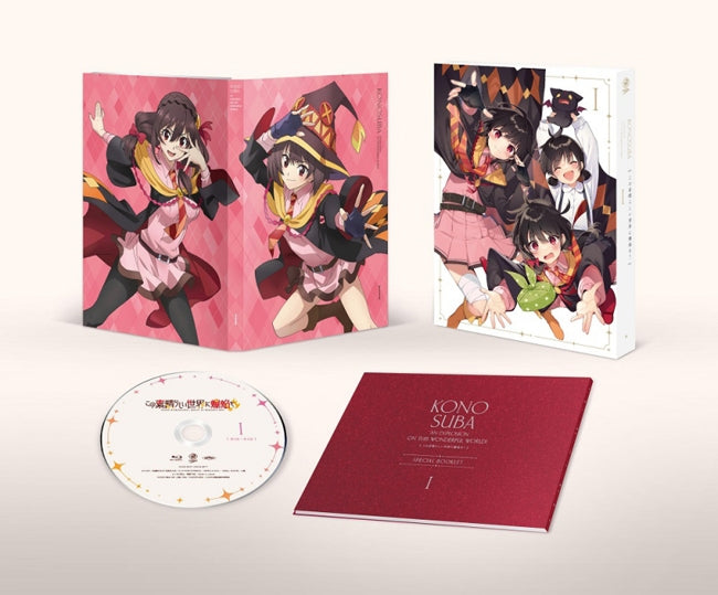 (Blu-ray) Konosuba: An Explosion on This Wonderful World! TV Series Vol. 1 [Production Limited Edition w/ Acrylic Stand x2 + B2 Tapestry feat. Art by Novel Illustrator Kurone Mishima]