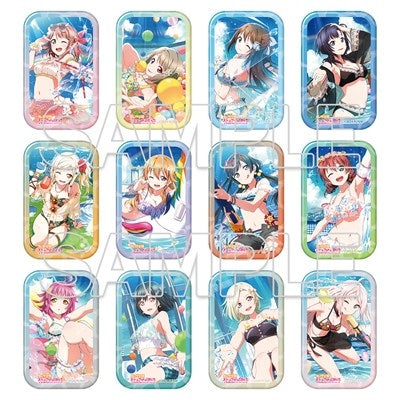[※Blind](1BOX=3)(Goods - Badge) Love Live! Nijigasaki High School Idol Club Tradable Square Tin Badge with Stand Pin Swimsuit Ver.
