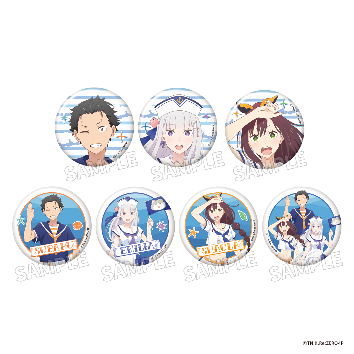 (1BOX=7)(Goods - Badge) Re:ZERO -Starting Life in Another World- Tradable Tin Badge Sailor Ver. PACK